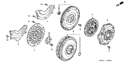 2001 civic DX(SIDE SRS) 4 DOOR 5MT CLUTCH - TORQUE CONVERTER diagram 2001 civic DX(SIDE SRS) 4 DOOR 5MT CLUTCH - TORQUE CONVERTER diagram