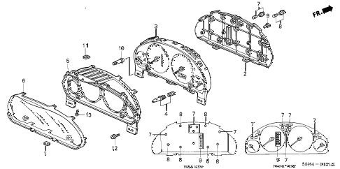2003 civic DX(SIDE SRS) 4 DOOR 4AT METER COMPONENTS (VISTEON) (1) diagram 2003 civic DX(SIDE SRS) 4 DOOR 4AT METER COMPONENTS (VISTEON) (1) diagram