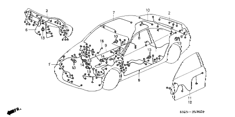 1999 accord EX(LEATHER) 2 DOOR 4AT WIRE HARNESS diagram 1999 accord EX(LEATHER) 2 DOOR 4AT WIRE HARNESS diagram