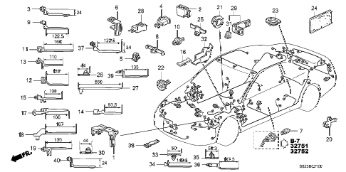 2002 accord EX(UL LEATHER) 2 DOOR 5MT HARNESS BAND - BRACKET diagram 2002 accord EX(UL LEATHER) 2 DOOR 5MT HARNESS BAND - BRACKET diagram