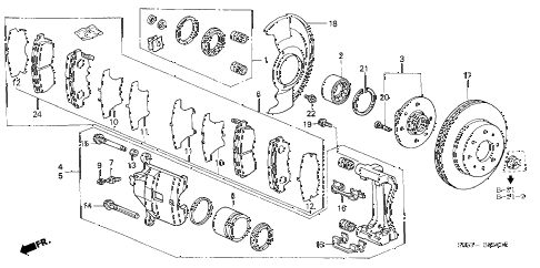 1998 accord LX 2 DOOR 4AT FRONT BRAKE diagram 1998 accord LX 2 DOOR 4AT FRONT BRAKE diagram
