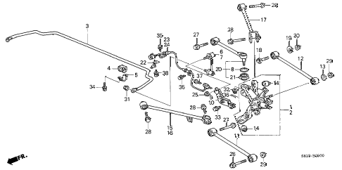 2001 accord LX(SIDE SRS) 2 DOOR 4AT REAR LOWER ARM diagram 2001 accord LX(SIDE SRS) 2 DOOR 4AT REAR LOWER ARM diagram