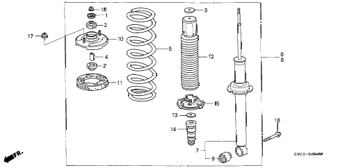 2002 accord LX(UL) 2 DOOR 5MT REAR SHOCK ABSORBER diagram 2002 accord LX(UL) 2 DOOR 5MT REAR SHOCK ABSORBER diagram