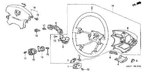 1998 accord LX 2 DOOR 4AT STEERING WHEEL (SRS) diagram 1998 accord LX 2 DOOR 4AT STEERING WHEEL (SRS) diagram