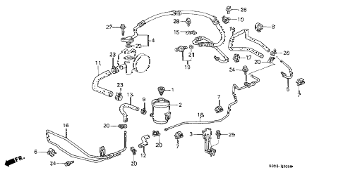 2000 accord EX(LEATHER) 2 DOOR 4AT P.S. HOSES - PIPES diagram 2000 accord EX(LEATHER) 2 DOOR 4AT P.S. HOSES - PIPES diagram