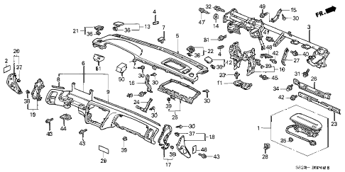 2001 accord LX(SIDE SRS) 2 DOOR 4AT INSTRUMENT PANEL diagram 2001 accord LX(SIDE SRS) 2 DOOR 4AT INSTRUMENT PANEL diagram