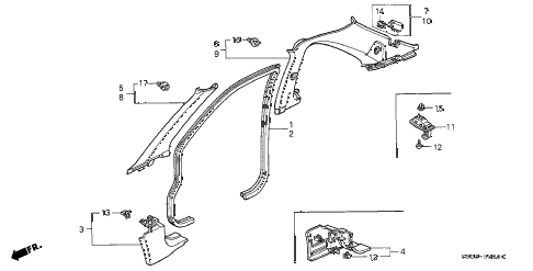 2002 accord SE(SIDE SRS) 2 DOOR 4AT PILLAR GARNISH diagram 2002 accord SE(SIDE SRS) 2 DOOR 4AT PILLAR GARNISH diagram