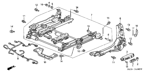 2001 accord EX(LEATHER) 2 DOOR 5MT FRONT SEAT COMPONENTS (L.) (4WAY POWER SEAT) diagram 2001 accord EX(LEATHER) 2 DOOR 5MT FRONT SEAT COMPONENTS (L.) (4WAY POWER SEAT) diagram