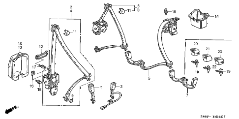 2000 accord EX 2 DOOR 4AT SEAT BELT diagram 2000 accord EX 2 DOOR 4AT SEAT BELT diagram