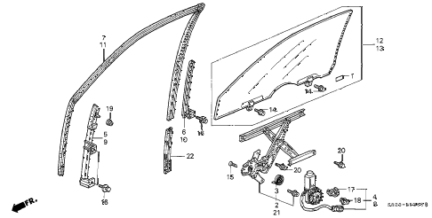 1998 accord LX 2 DOOR 4AT DOOR WINDOW diagram 1998 accord LX 2 DOOR 4AT DOOR WINDOW diagram