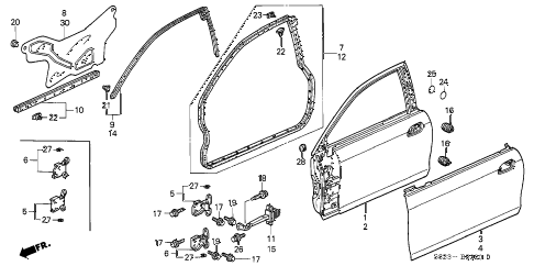 2001 accord EX(UL LEATHER) 2 DOOR 5MT DOOR PANEL diagram 2001 accord EX(UL LEATHER) 2 DOOR 5MT DOOR PANEL diagram