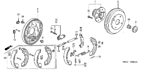 2001 Honda accord rear brake assembly #5