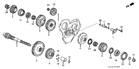 1998 accord EXL(LEATHER) 4 DOOR 4AT AT COUNTERSHAFT diagram 1998 accord EXL(LEATHER) 4 DOOR 4AT AT COUNTERSHAFT diagram