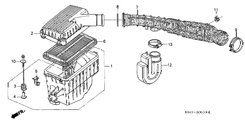 2000 accord LX(UL) 4 DOOR 4AT AIR CLEANER diagram 2000 accord LX(UL) 4 DOOR 4AT AIR CLEANER diagram
