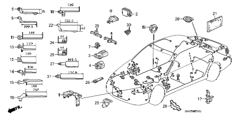 1998 accord LX 4 DOOR 5MT HARNESS BAND - BRACKET diagram 1998 accord LX 4 DOOR 5MT HARNESS BAND - BRACKET diagram