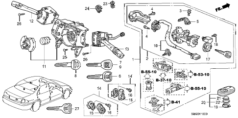 1998 accord EX 4 DOOR 5MT COMBINATION SWITCH diagram 1998 accord EX 4 DOOR 5MT COMBINATION SWITCH diagram