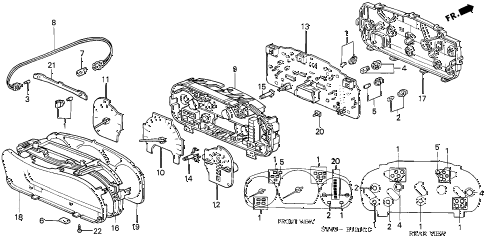 1999 accord LX 4 DOOR 4AT COMBINATION METER (NS) diagram 1999 accord LX 4 DOOR 4AT COMBINATION METER (NS) diagram