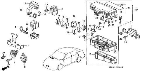 2001 accord VP(SIDE SRS) 4 DOOR 4AT CONTROL UNIT (ENGINE ROOM) diagram 2001 accord VP(SIDE SRS) 4 DOOR 4AT CONTROL UNIT (ENGINE ROOM) diagram