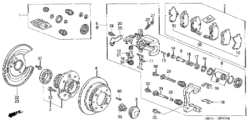 2001 accord EXL-UL(LEATHER) 4 DOOR 5MT REAR BRAKE (DISK) (1) diagram 2001 accord EXL-UL(LEATHER) 4 DOOR 5MT REAR BRAKE (DISK) (1) diagram