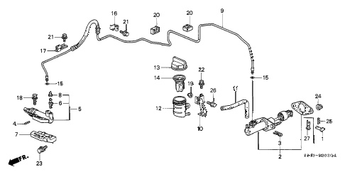 2001 accord EX-UL 4 DOOR 5MT CLUTCH MASTER CYLINDER diagram 2001 accord EX-UL 4 DOOR 5MT CLUTCH MASTER CYLINDER diagram