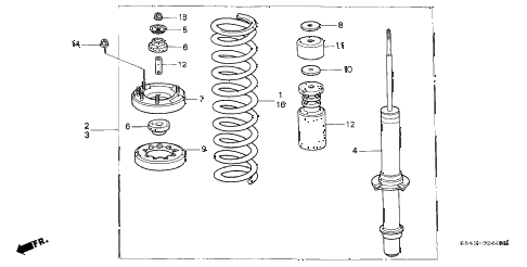 2000 accord DX 4 DOOR 5MT FRONT SHOCK ABSORBER diagram 2000 accord DX 4 DOOR 5MT FRONT SHOCK ABSORBER diagram