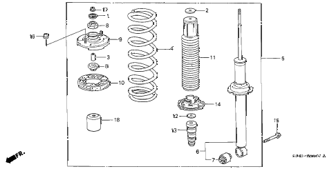2000 accord EXL(LEATHER) 4 DOOR 5MT REAR SHOCK ABSORBER diagram 2000 accord EXL(LEATHER) 4 DOOR 5MT REAR SHOCK ABSORBER diagram