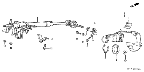 2000 accord LX(UL) 4 DOOR 4AT STEERING COLUMN diagram 2000 accord LX(UL) 4 DOOR 4AT STEERING COLUMN diagram