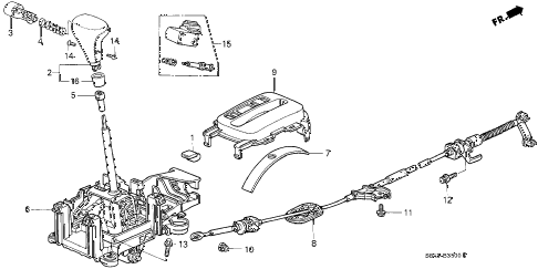 2000 accord DX 4 DOOR 4AT SELECT LEVER (1) diagram 2000 accord DX 4 DOOR 4AT SELECT LEVER (1) diagram