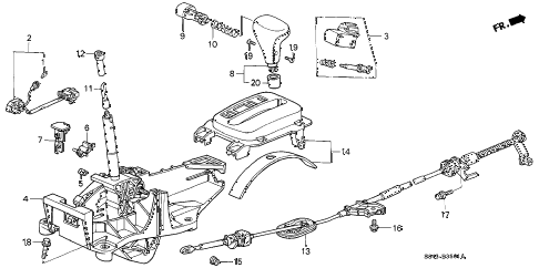 2001 accord LX(UL) 4 DOOR 4AT SELECT LEVER (2) diagram 2001 accord LX(UL) 4 DOOR 4AT SELECT LEVER (2) diagram