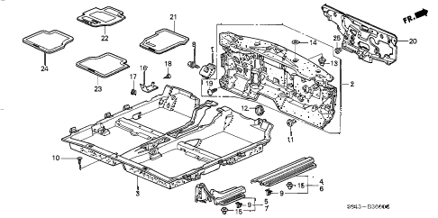 1998 accord EX 4 DOOR 4AT FLOOR MAT diagram 1998 accord EX 4 DOOR 4AT FLOOR MAT diagram