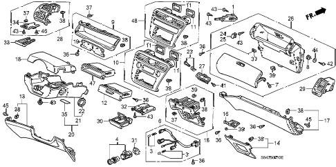 2001 accord EXL-UL(LEATHER) 4 DOOR 5MT INSTRUMENT PANEL GARNISH diagram 2001 accord EXL-UL(LEATHER) 4 DOOR 5MT INSTRUMENT PANEL GARNISH diagram