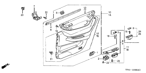2001 accord DX 4 DOOR 4AT REAR DOOR LINING diagram 2001 accord DX 4 DOOR 4AT REAR DOOR LINING diagram