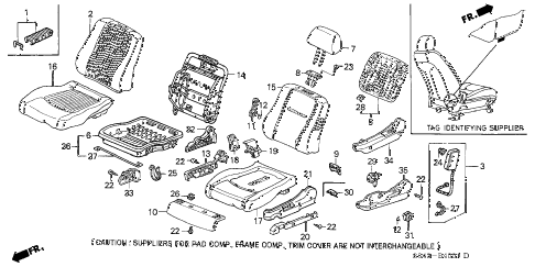 2001 accord VP(SIDE SRS) 4 DOOR 4AT FRONT SEAT (SIDE SRS) (L.) diagram 2001 accord VP(SIDE SRS) 4 DOOR 4AT FRONT SEAT (SIDE SRS) (L.) diagram