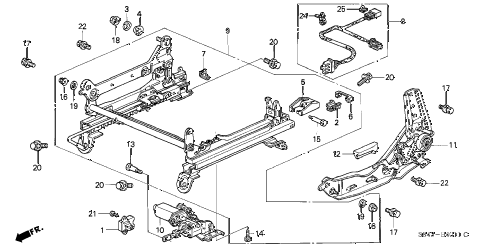 1998 accord EX 4 DOOR 5MT FRONT SEAT COMPONENTS (L.) (POWER HEIGHT) diagram 1998 accord EX 4 DOOR 5MT FRONT SEAT COMPONENTS (L.) (POWER HEIGHT) diagram