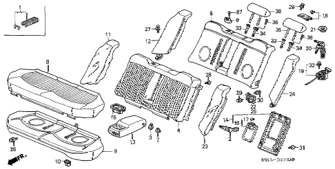 2001 accord EXL-UL(LEATHER) 4 DOOR 5MT REAR SEAT diagram 2001 accord EXL-UL(LEATHER) 4 DOOR 5MT REAR SEAT diagram