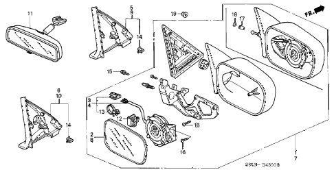 1998 accord EX 4 DOOR 5MT MIRROR (1) diagram 1998 accord EX 4 DOOR 5MT MIRROR (1) diagram