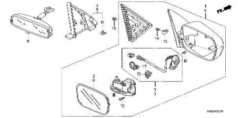 2001 accord EX-UL 4 DOOR 5MT MIRROR (3) diagram 2001 accord EX-UL 4 DOOR 5MT MIRROR (3) diagram