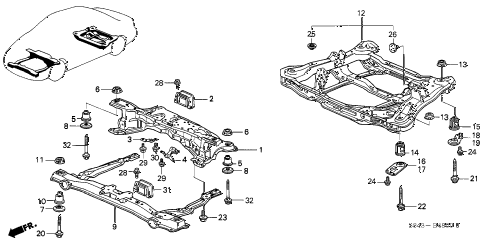 2001 accord DX 4 DOOR 4AT REAR BEAM - CROSS BEAM diagram 2001 accord DX 4 DOOR 4AT REAR BEAM - CROSS BEAM diagram
