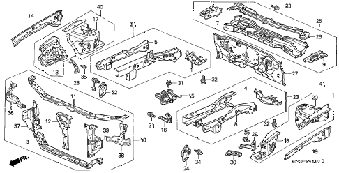 2000 accord SE 4 DOOR 4AT FRONT BULKHEAD diagram 2000 accord SE 4 DOOR 4AT FRONT BULKHEAD diagram