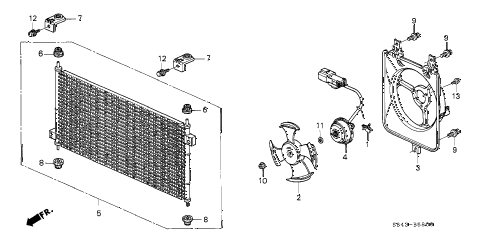 2000 accord EX 4 DOOR 5MT A/C AIR CONDITIONER (CONDENSER) diagram 2000 accord EX 4 DOOR 5MT A/C AIR CONDITIONER (CONDENSER) diagram
