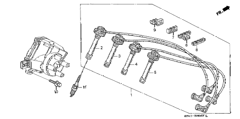 1998 accord LX(ABS) 4 DOOR 4AT HIGH TENSION CORD - PLUG (L4) diagram 1998 accord LX(ABS) 4 DOOR 4AT HIGH TENSION CORD - PLUG (L4) diagram