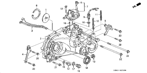 1998 accord DX 4 DOOR 5MT MT TRANSMISSION HOUSING diagram 1998 accord DX 4 DOOR 5MT MT TRANSMISSION HOUSING diagram