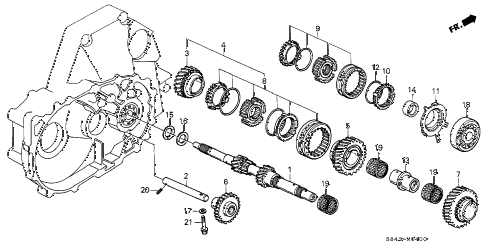 2000 accord LX(UL) 4 DOOR 5MT MT MAINSHAFT diagram 2000 accord LX(UL) 4 DOOR 5MT MT MAINSHAFT diagram