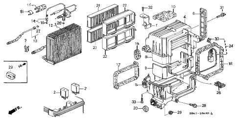 2000 accord DX 4 DOOR 5MT A/C COOLING UNIT diagram 2000 accord DX 4 DOOR 5MT A/C COOLING UNIT diagram