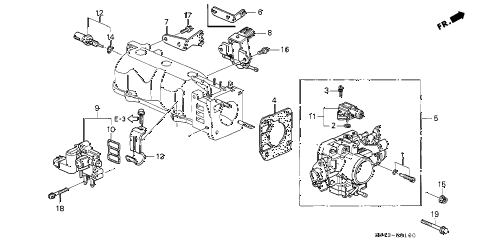 2002 accord LX(SIDE SRS) 4 DOOR 4AT THROTTLE BODY diagram 2002 accord LX(SIDE SRS) 4 DOOR 4AT THROTTLE BODY diagram
