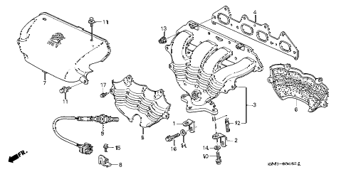 2002 accord EX(SUL) 4 DOOR 4AT EXHAUST MANIFOLD (2) diagram 2002 accord EX(SUL) 4 DOOR 4AT EXHAUST MANIFOLD (2) diagram