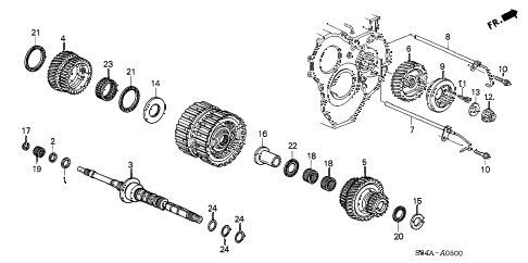 2002 accord EX(UL LEATHER) 4 DOOR 4AT AT MAINSHAFT diagram 2002 accord EX(UL LEATHER) 4 DOOR 4AT AT MAINSHAFT diagram