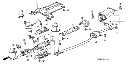 2002 accord VP 4 DOOR 4AT EXHAUST PIPE diagram 2002 accord VP 4 DOOR 4AT EXHAUST PIPE diagram