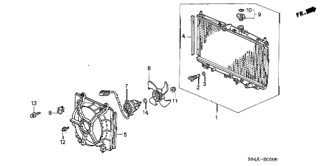 2002 accord LX(SIDE SRS) 4 DOOR 5MT RADIATOR diagram 2002 accord LX(SIDE SRS) 4 DOOR 5MT RADIATOR diagram