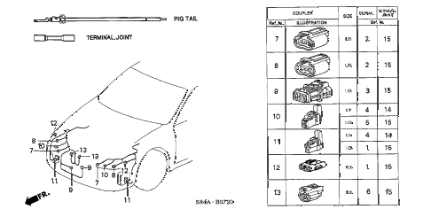 2002 accord LX 4 DOOR 4AT ELECTRICAL CONNECTOR (FR.) diagram 2002 accord LX 4 DOOR 4AT ELECTRICAL CONNECTOR (FR.) diagram